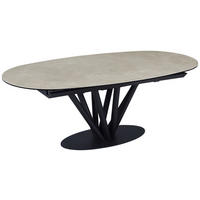 ESSTISCH in Metall, Glas, Keramik 210-260/110/76 cm  - Taupe/Schwarz, Design, Glas/Keramik (210-260/110/76cm) - Belluti