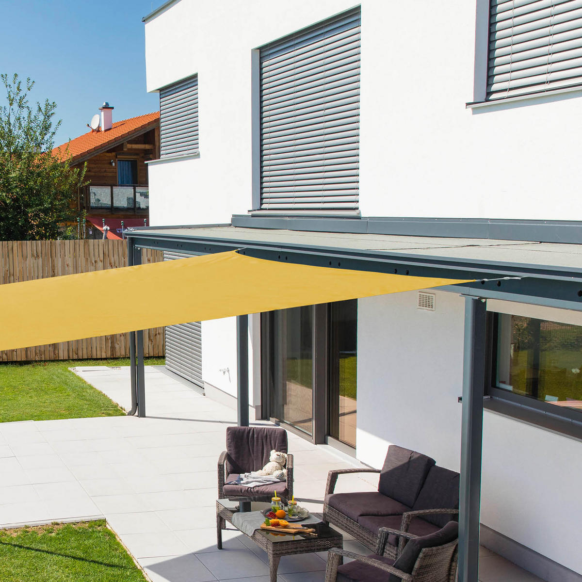 GARTENSONNENSEGEL  300/300 cm  - Gelb, Basics, Kunststoff (300/300cm)