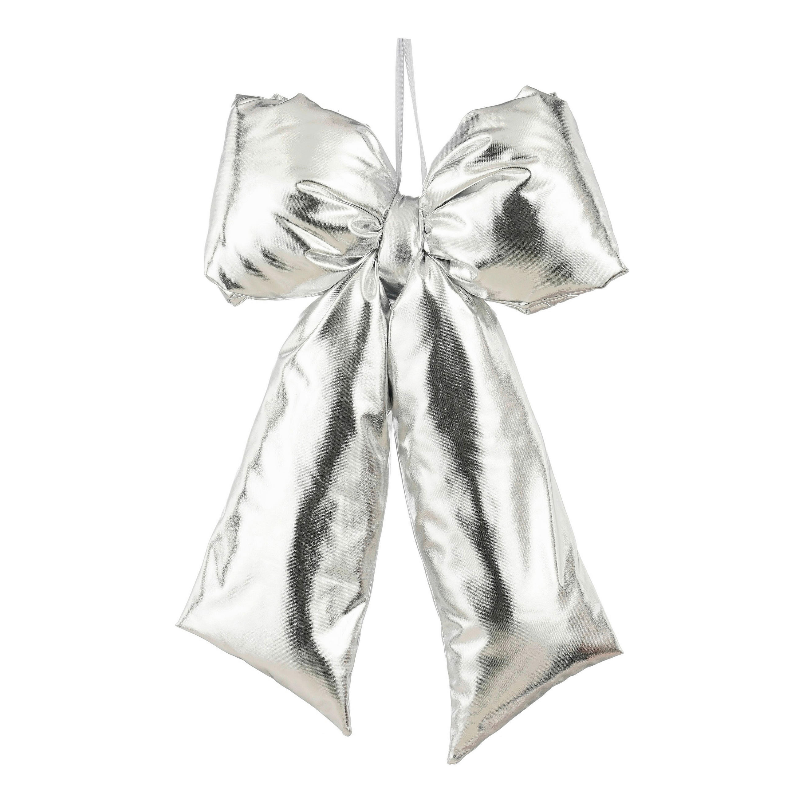 KARÁCSONYFADÍSZ - ezüstszínű, Basics, textil (38/27/8cm)