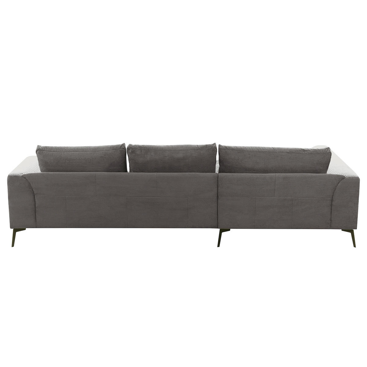 ECKSOFA Grau Cord Nierenkissen, Rückenkissen  - Schwarz/Grau, Design, Textil/Metall (172/313cm) - P & B