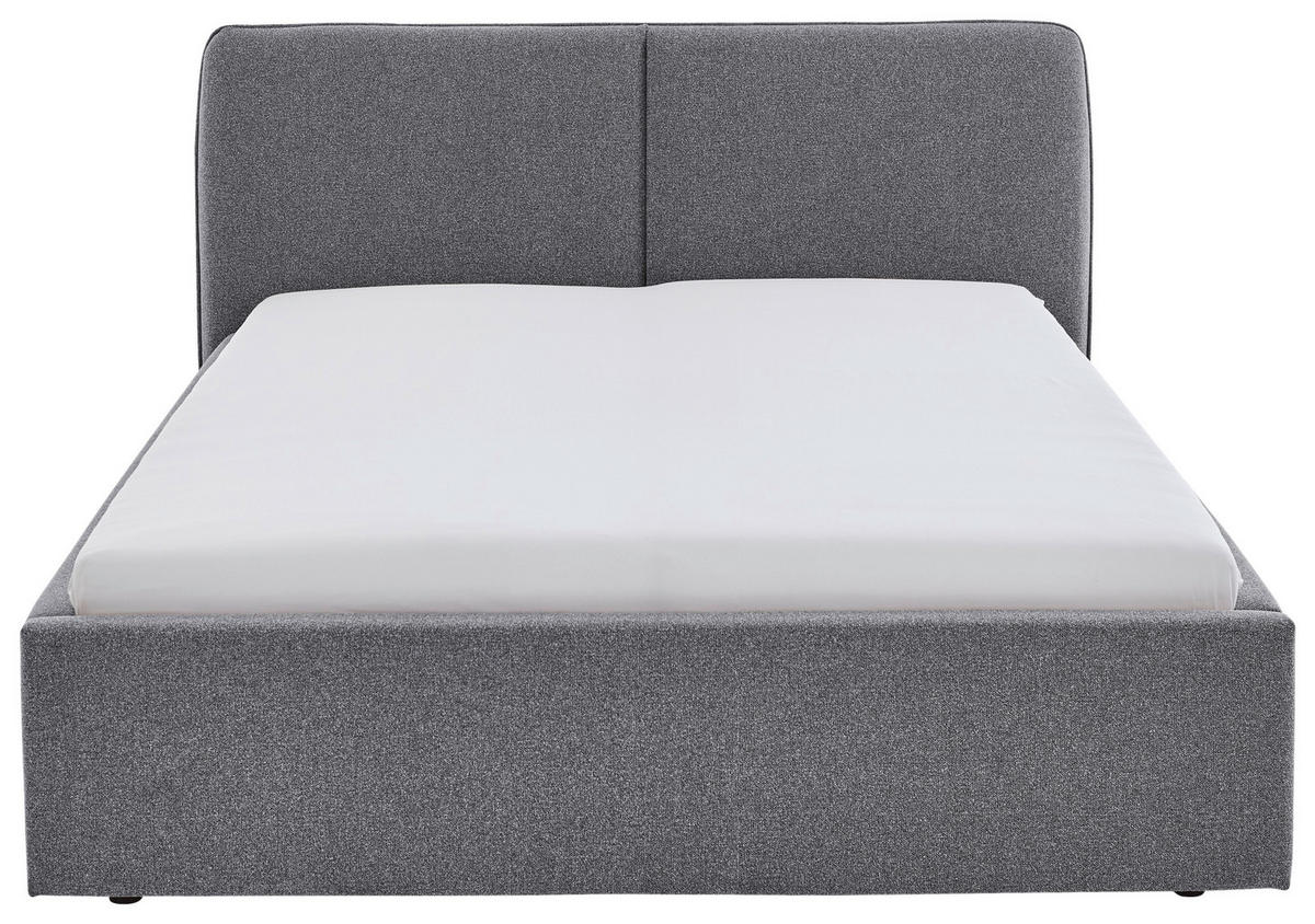 POLSTERBETT 140/200 cm,  in Grau,  - Schwarz/Grau, Design, Holz/Textil (140/200cm) - Stylife