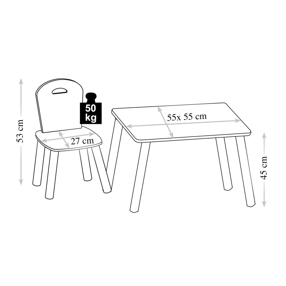 DĚTSKÁ SEDACÍ SOUPRAVA bílá, mátově zelená  - bílá/mátově zelená, Basics, kompozitní dřevo (55/55/45cm) - Kesper