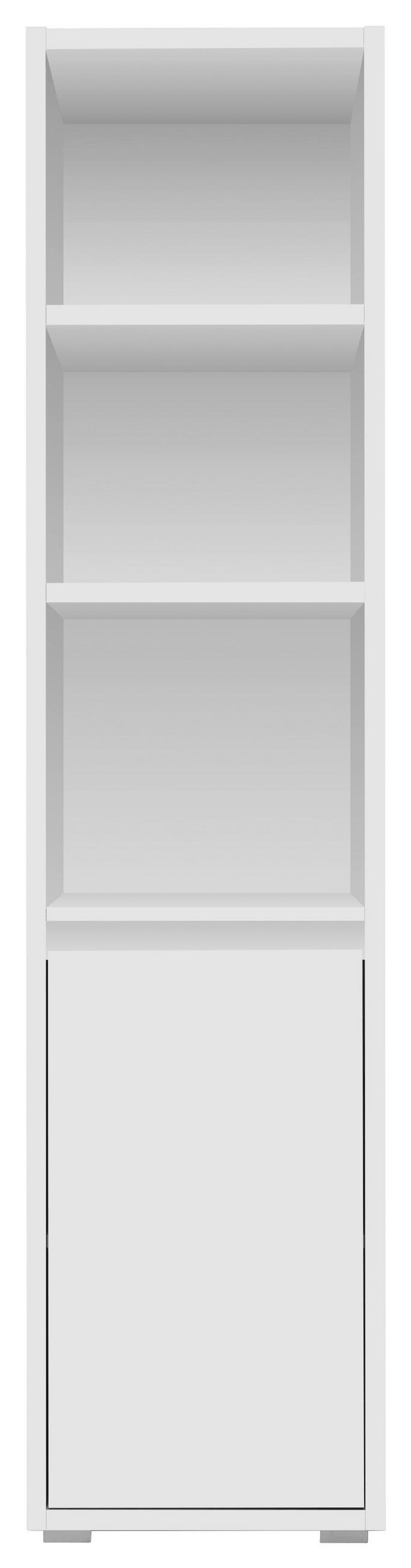 REGALNI ELEMENT 45/191/37 cm bela  - srebrne barve/bela, Basics, umetna masa/leseni material (45/191/37cm) - Livetastic