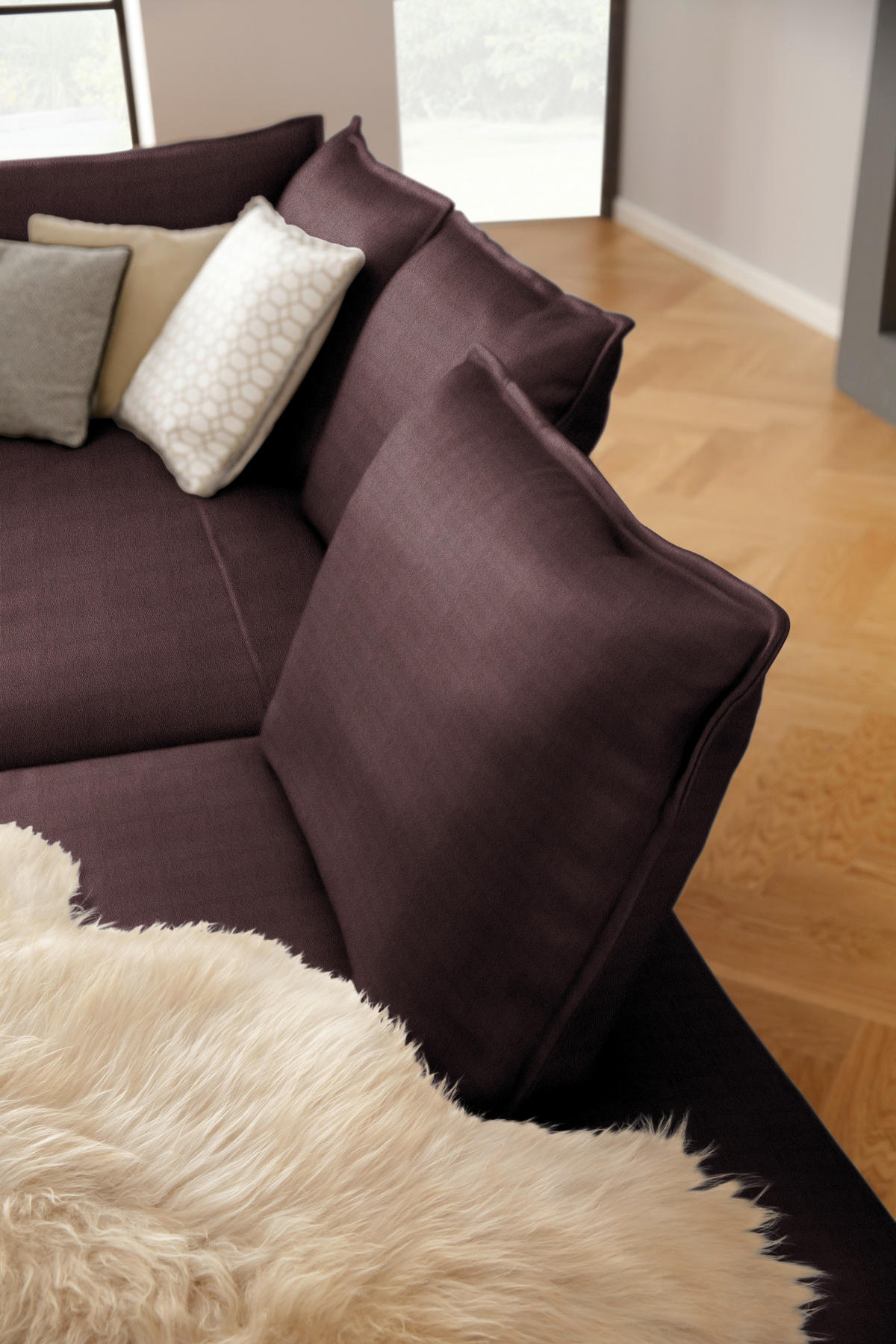 ECKSOFA in Echtleder Dunkelbraun  340/272 cm  - Dunkelbraun/Schwarz, Design, Leder/Metall (340/272cm) - W.Schillig