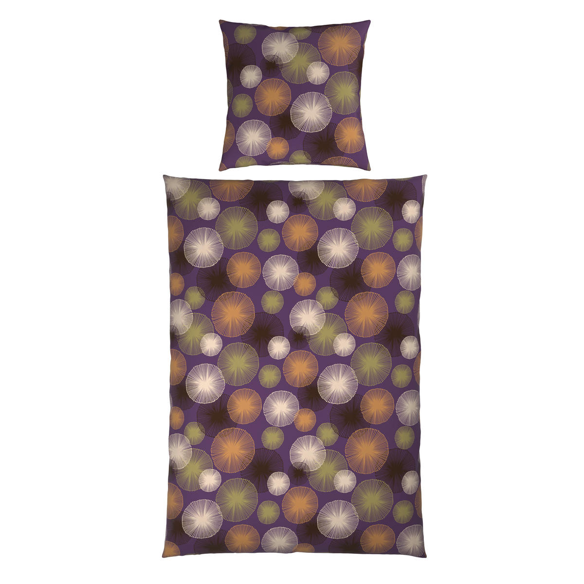 BETTWÄSCHE Satin 135/200 cm  - Beige/Violett, Textil (135/200cm) - Esposa