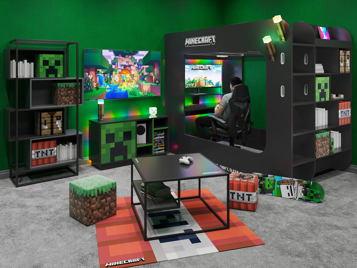 SITZBOX Gaming  - Multicolor, MODERN, Textil (35/35/35cm) - Minecraft