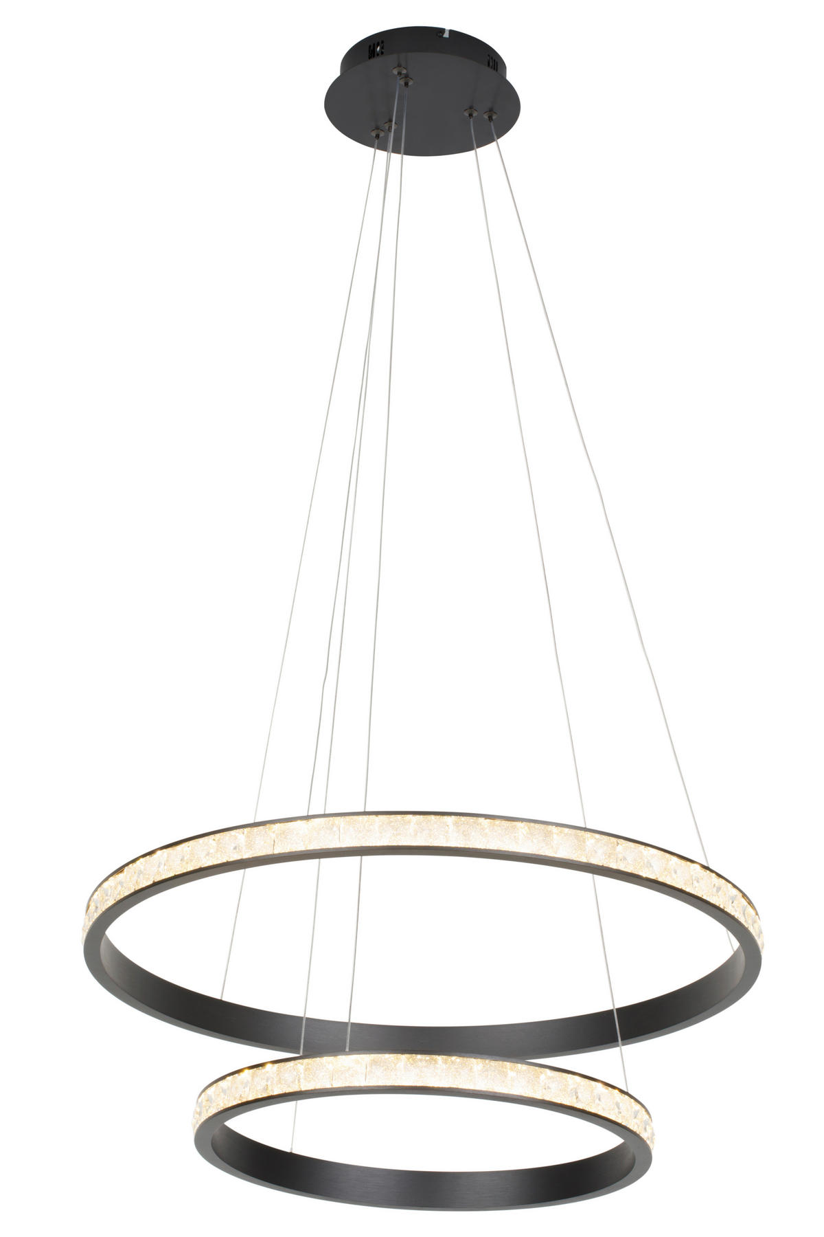 LED-HÄNGELEUCHTE Elora 62/150 cm  - Schwarz, Design, Glas/Metall (62/150cm) - Novel