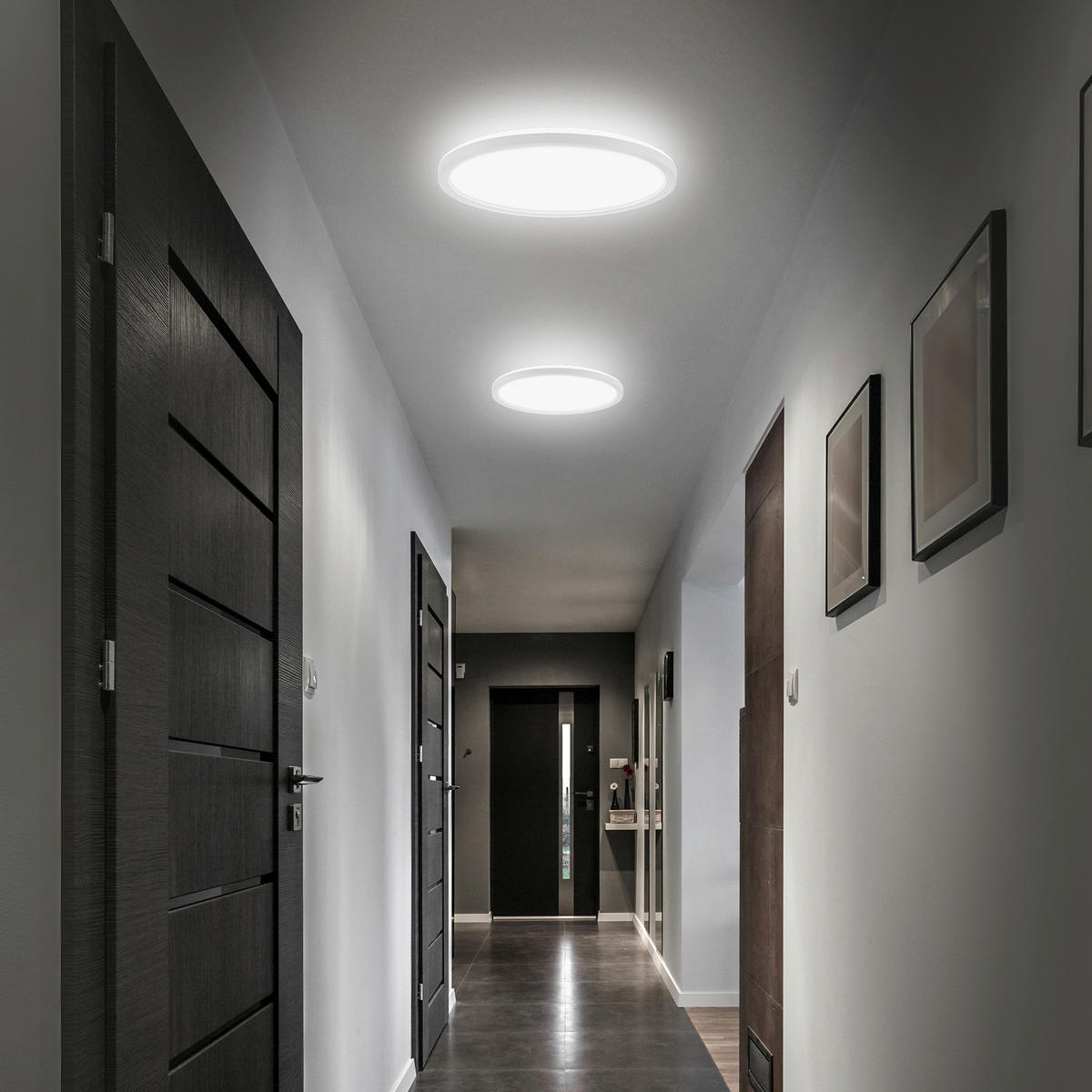 FÜRDŐSZ. LED MENNYEZETI LÁMPA - fehér, Basics, műanyag (42/2,5cm)