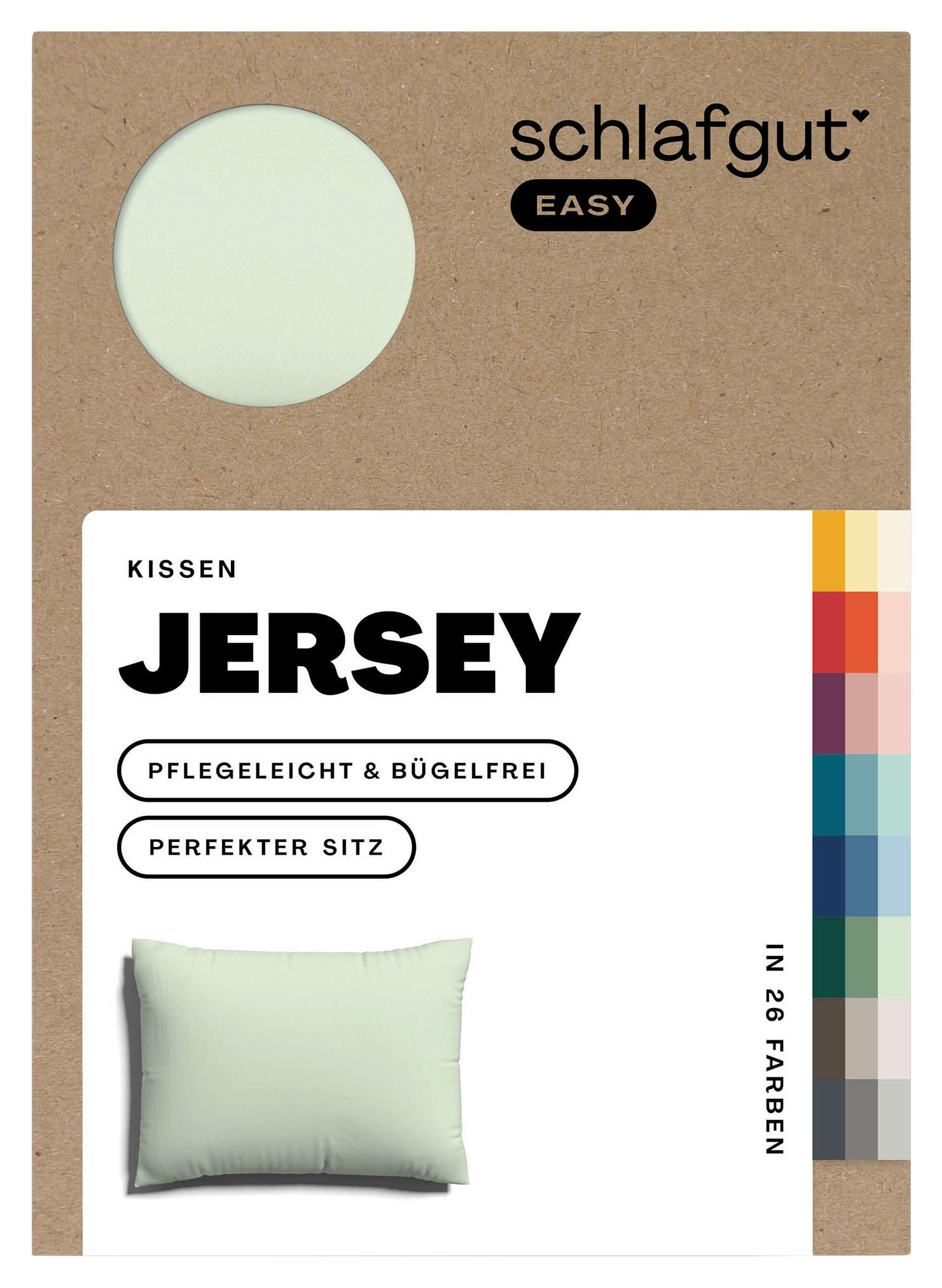 KISSENHÜLLE EASY JERSEY 40/60 cm  - Hellgrün, Basics, Textil (40/60cm) - Schlafgut
