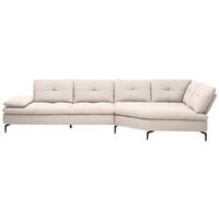 CANAPÉ D'ANGLE in tissage à plat crème  - noir/crème, Design, textile/métal (344/157cm) - Chilliano