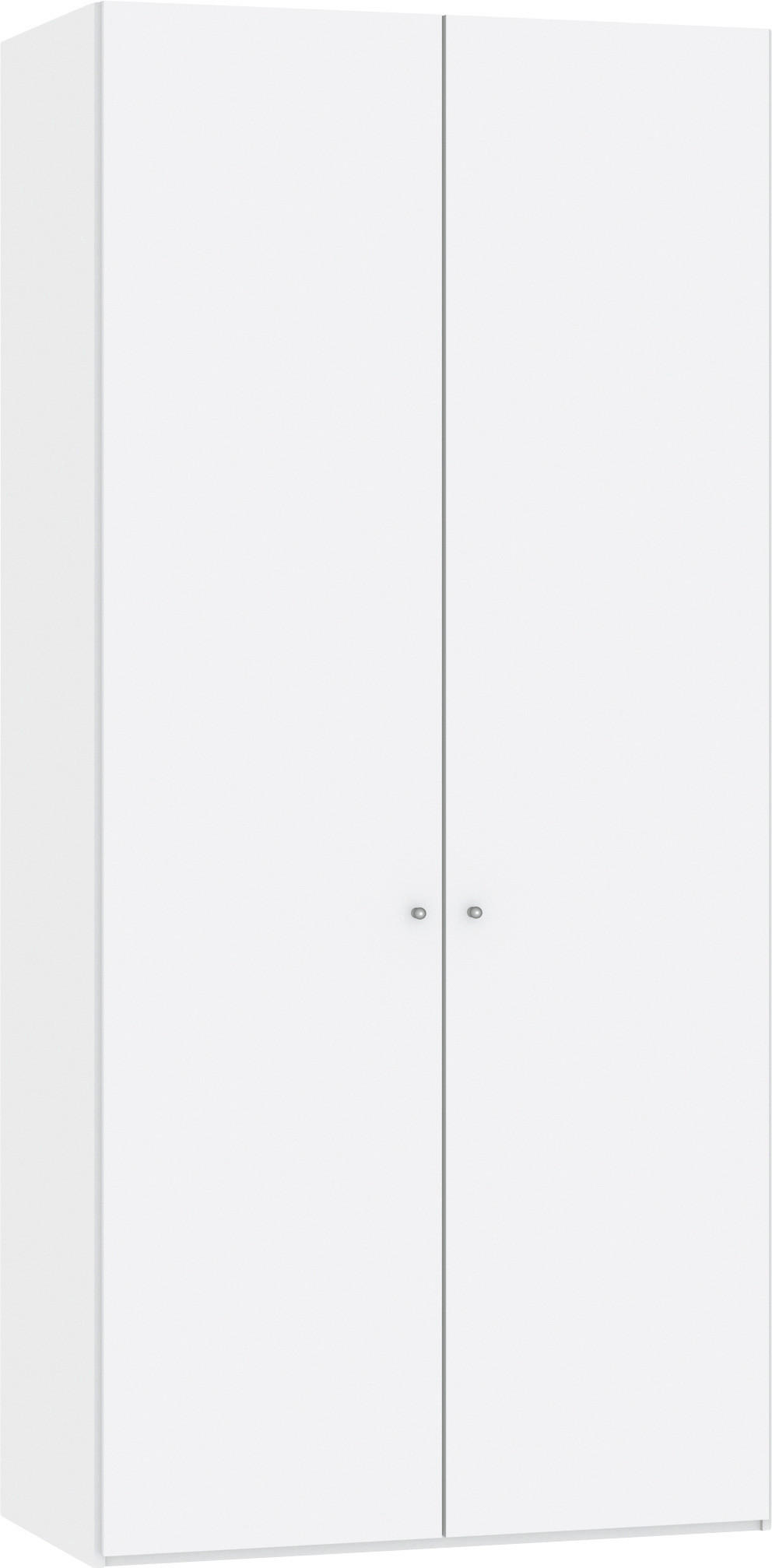 DREHTÜRENSCHRANK 102/220/40 cm 2-türig Weiß  - Silberfarben/Weiß, Design, Glas/Holzwerkstoff (102/220/40cm) - Jutzler