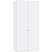 DREHTÜRENSCHRANK 102/220/40 cm 2-türig Weiß  - Silberfarben/Weiß, Design, Glas/Holzwerkstoff (102/220/40cm) - Jutzler