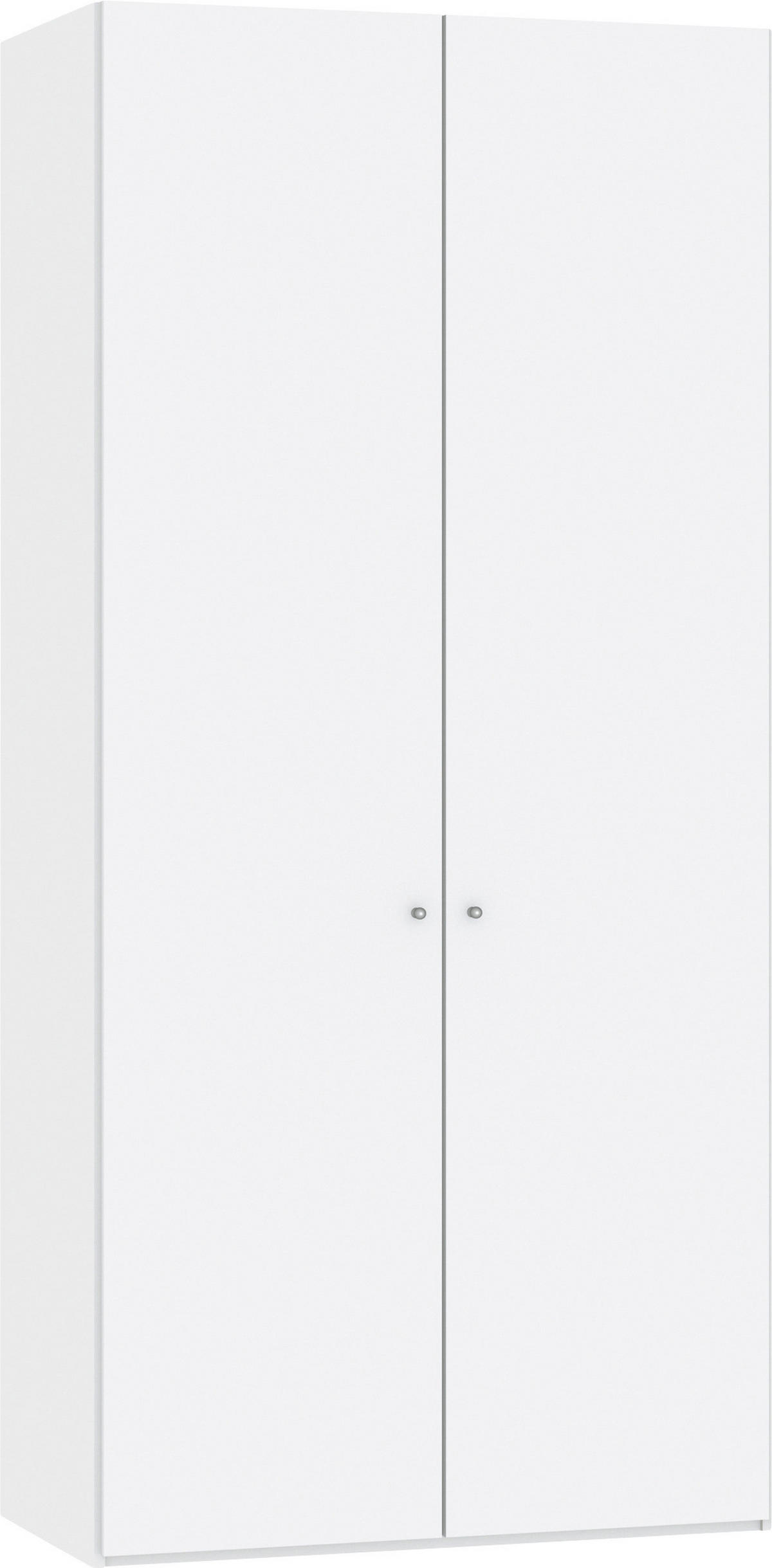 DREHTÜRENSCHRANK 102/220/40 cm 2-türig Weiß  - Silberfarben/Weiß, Design, Glas/Holzwerkstoff (102/220/40cm) - Jutzler