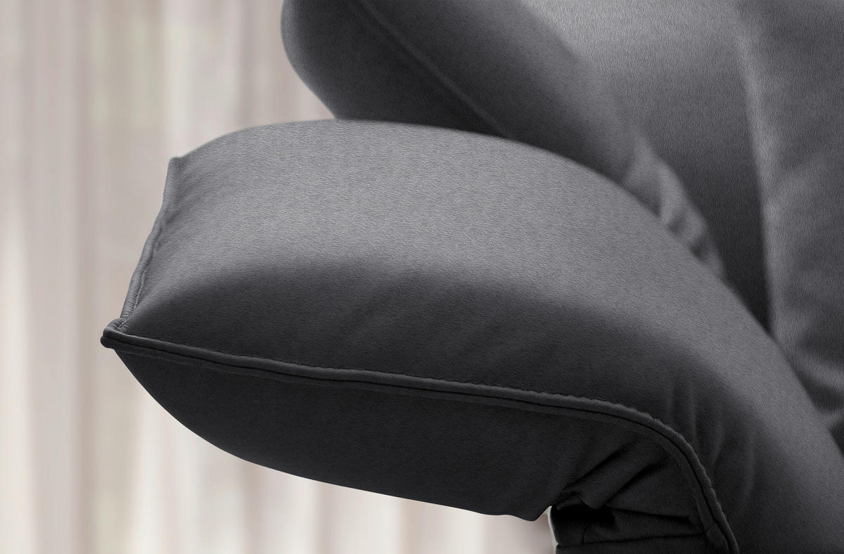 ECKSOFA  in Echtleder Dunkelgrau  230/290 cm  - Dunkelgrau/Anthrazit, Design, Leder/Metall (230/290cm) - Johann Jakob