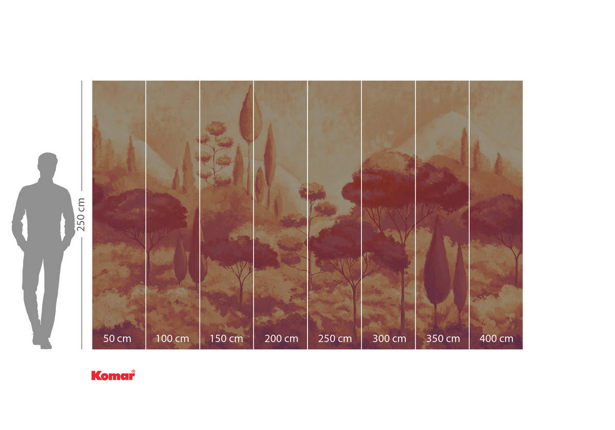 VLIESTAPETE - Rot/Orange, Basics (400/250cm) - Komar