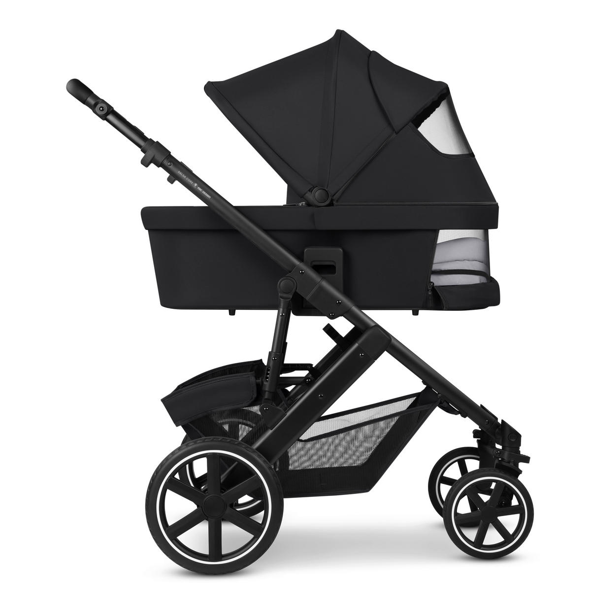 KINDERWAGENSET Salsa Core All in One  - Schwarz, Basics, Textil/Metall (63/123/97cm) - ABC Design