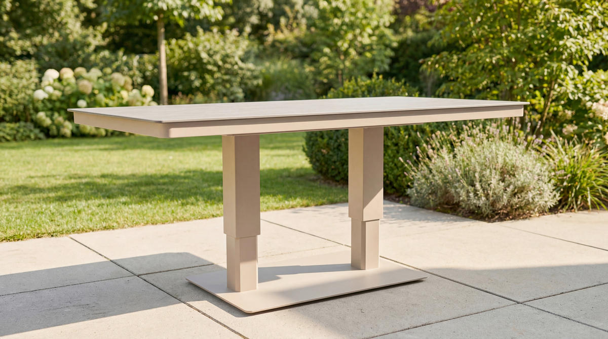 LOUNGETISCH  - Champagner, Basics, Kunststoff/Metall (160/90/52-72cm) - Tierra Outdoor