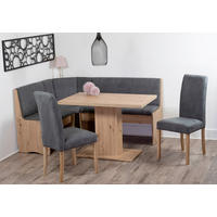 ECKBANKGRUPPE Mikrofaser Eiche Artisan, Grau  - Eiche Artisan/Grau, KONVENTIONELL, Holz/Textil (165/89/125cm) - MID.YOU