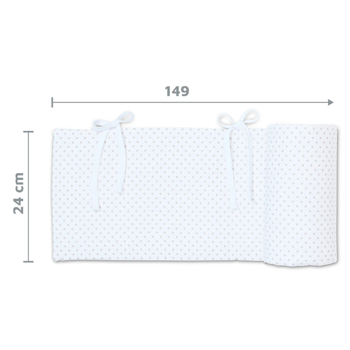 Nestchen Pique Babybay Original   24/149 cm  - Weiß/Grau, Basics, Textil (24/149cm) - Babybay