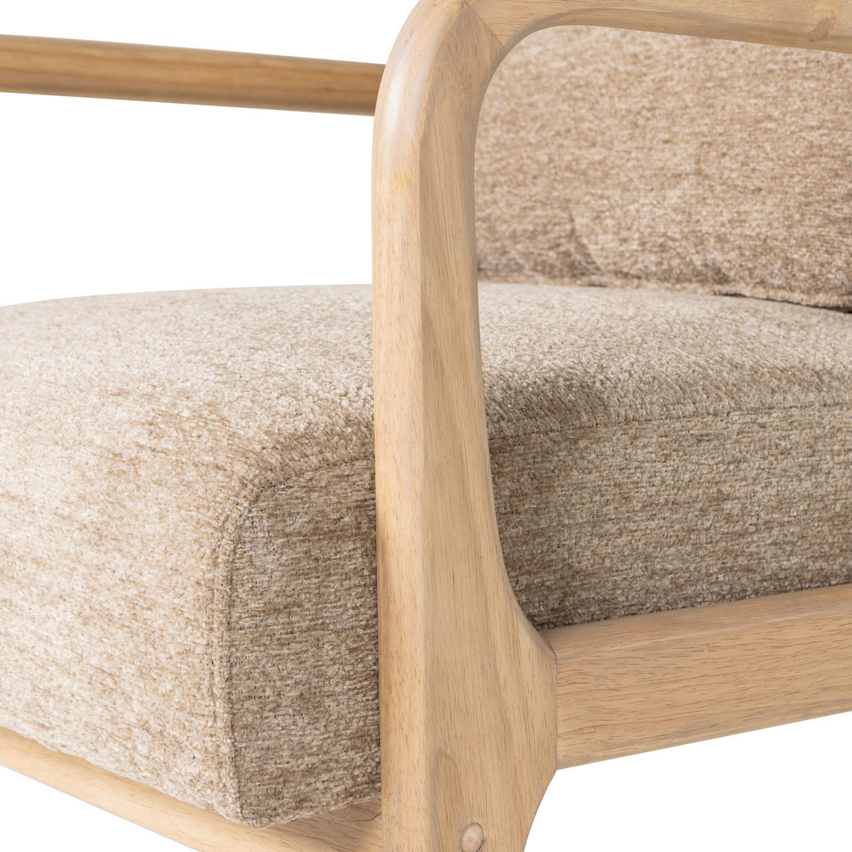 SESSEL in Chenille Sandfarben  - Sandfarben/Naturfarben, MODERN, Holz/Textil (67/75/82cm) - Livetastic