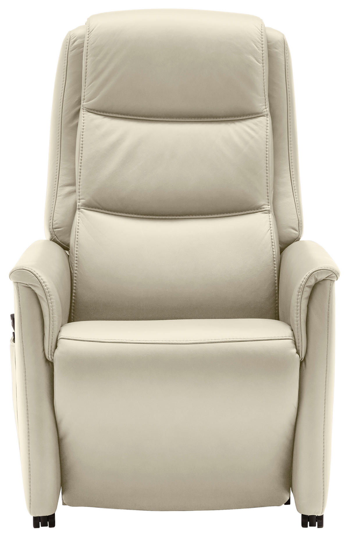 FERNSEHSESSEL Valdera  mit Relaxfunktion, Aufstehhilfe, Rücken echt Echtleder Ecru  - Ecru/Schwarz, KONVENTIONELL, Leder/Kunststoff (70/107/88cm) - Livetastic