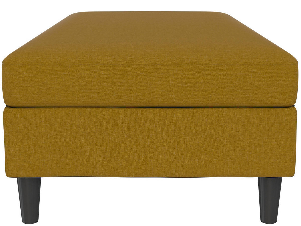 HOCKER HANNOVER Webstoff, Leinenoptik Currygelb  - Currygelb/Schwarz, Basics, Kunststoff/Textil (130/43/69cm) - Livetastic