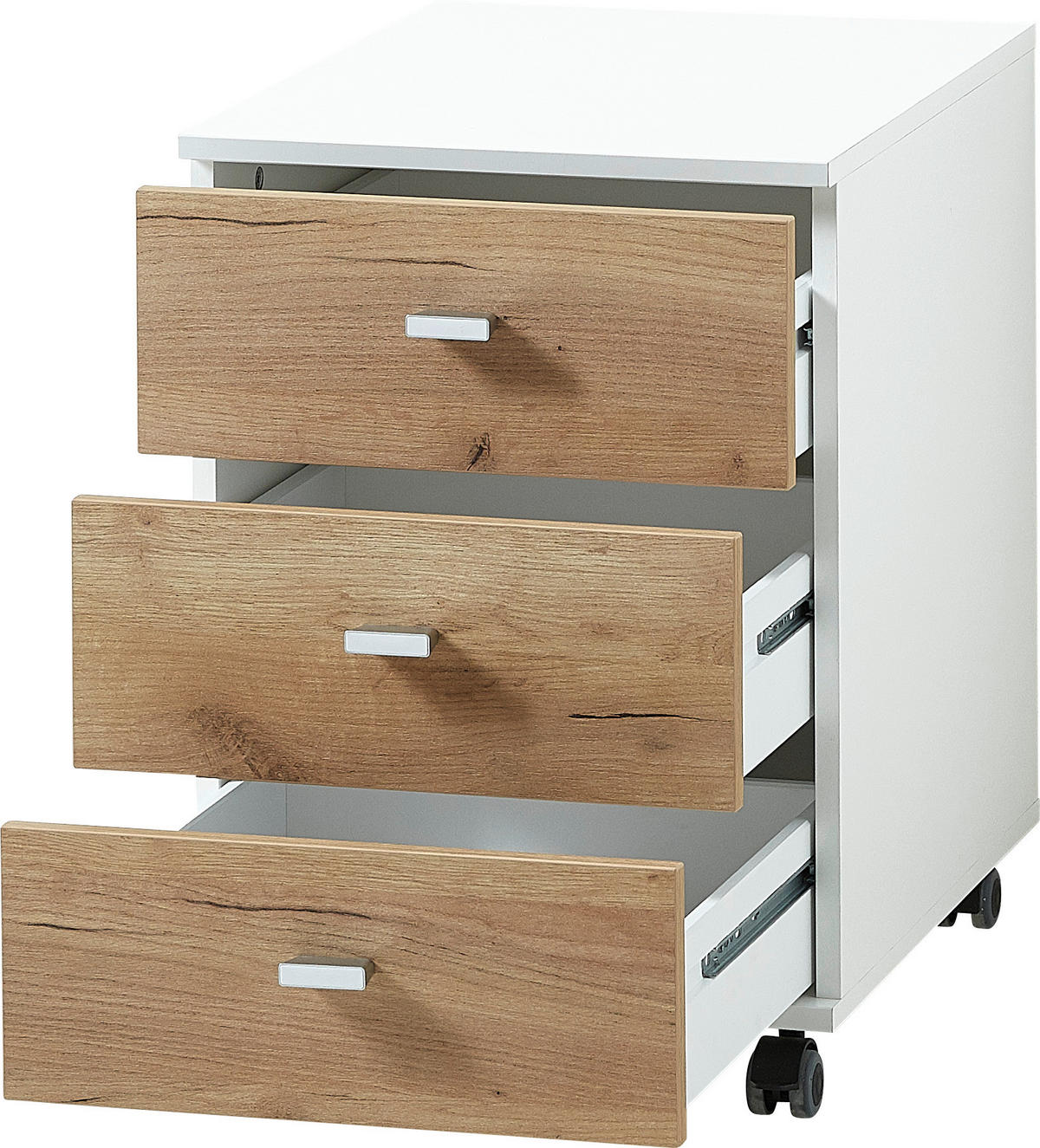 ROLLCONTAINER 40/57/49 cm  - Eichefarben/Silberfarben, Design, Holzwerkstoff/Kunststoff (40/57/49cm) - Germania