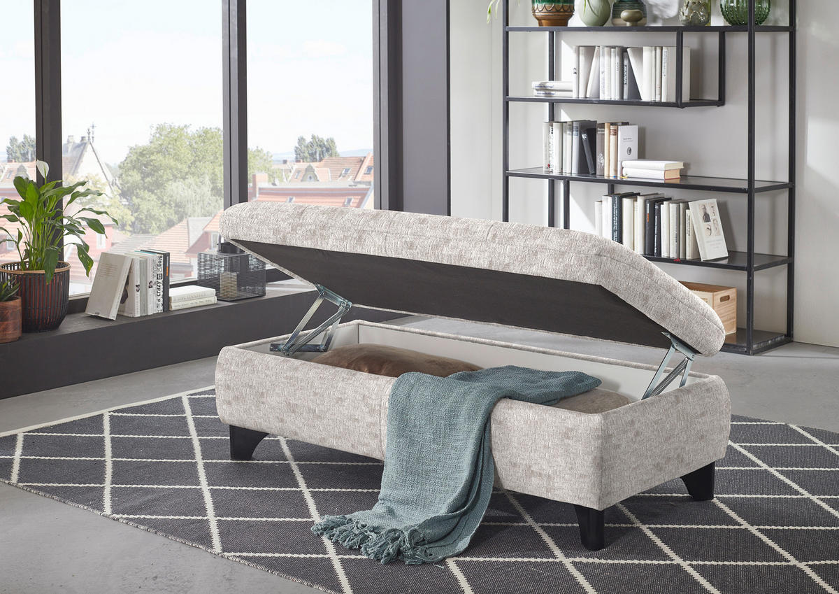 PALL i textil greige  - greige/svart, Klassisk, metall/textil (60/45/60cm) - MID.YOU