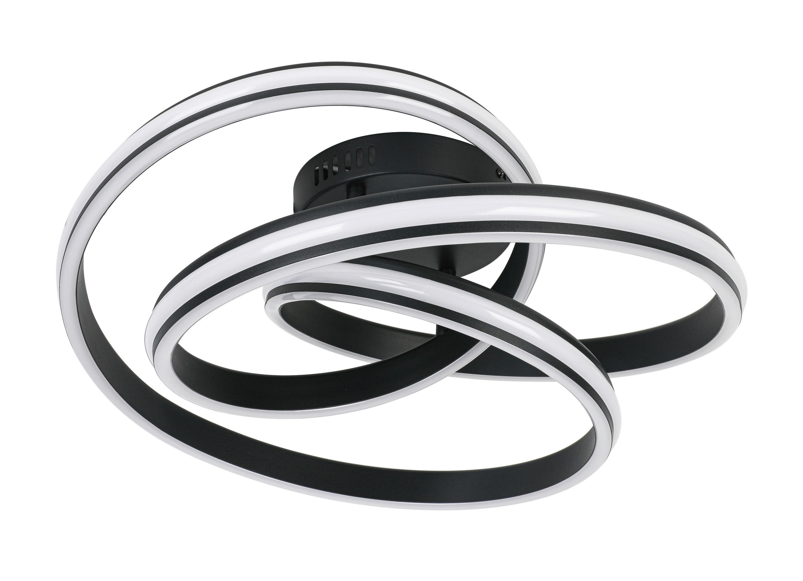 STROPNÍ LED SVÍTIDLO, 48/52/23 cm - bílá/černá, Design, kov/plast (48/52/23cm) - Novel