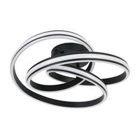 STROPNÍ LED SVÍTIDLO, 48/52/23 cm - bílá/černá, Design, kov/plast (48/52/23cm) - Novel