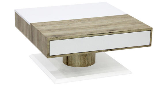 COUCHTISCH in Holzwerkstoff 78/78/40 cm - Weiß/Sonoma Eiche, Design, Holzwerkstoff (78/78/40cm) - Xora