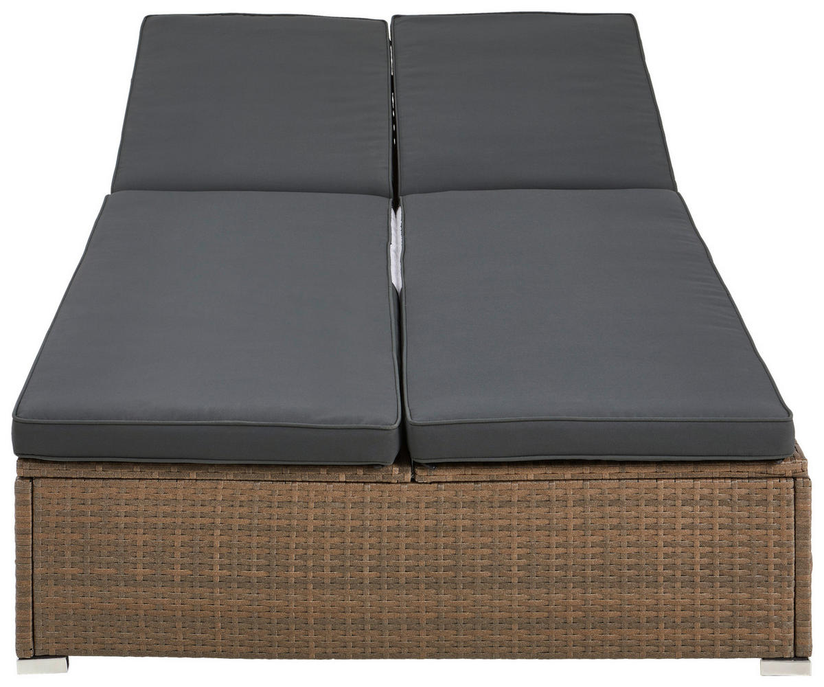 SONNENLIEGE 110/30/194 cm  - Schwarz/Braun, MODERN, Kunststoff/Textil (110/30/194cm) - Ambia Garden