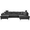 WOHNLANDSCHAFT in Chenille Anthrazit  - Anthrazit/Schwarz, Modern, Holz/Textil (176/338/206cm) - Livetastic