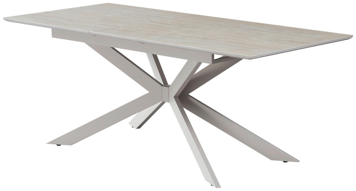 ESSTISCH 160/200/90/76 cm Nachbildung  Metall, Stein, Holzwerkstoff ausziehbar rechteckig Beige  - Taupe/Beige, Basics, Holzwerkstoff/Stein (160/200/90/76cm) - Livetastic