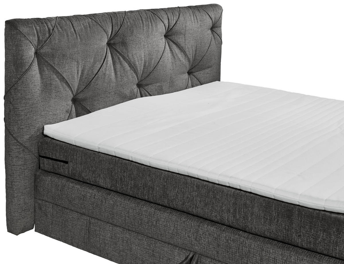 BOXSPRINGBETT 180/200 cm  in Anthrazit  - Anthrazit/Schwarz, Design, Holzwerkstoff/Kunststoff (180/200cm) - Boxxx