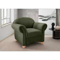 SESSEL 90/84/80 cm  in Mikrofaser Grün  - Wildeiche/Grün, KONVENTIONELL, Holz/Textil (90/84/80cm) - Livetastic