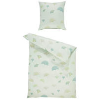 BETTWÄSCHE 2-teilig GINKO Satin 135/200 cm  - Grün, Basics, Textil (135/200cm) - Estella