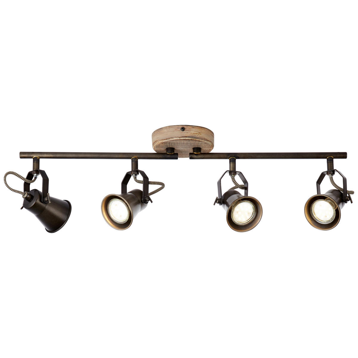 DECKENLEUCHTE    70/18/12 cm  - Schwarz, Konventionell, Holz/Metall (70/18/12cm) - Brilliant