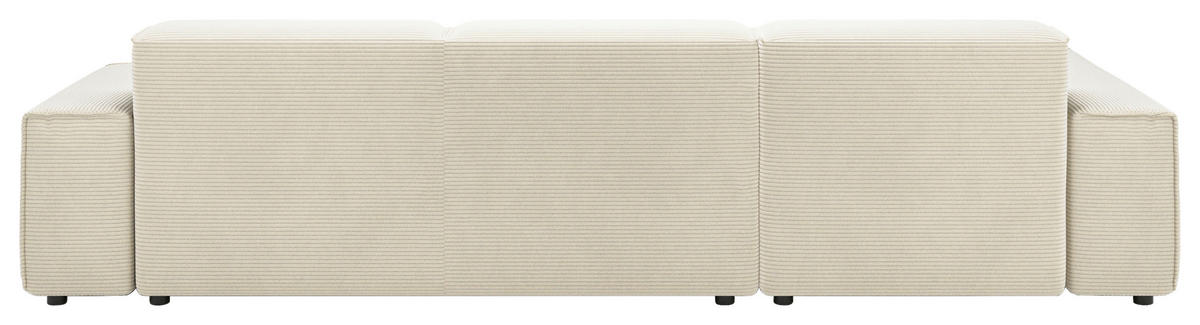 ECKSOFA in Cord Naturfarben  - Schwarz/Naturfarben, Design, Kunststoff/Textil (189/300cm) - Pure Home Lifestyle