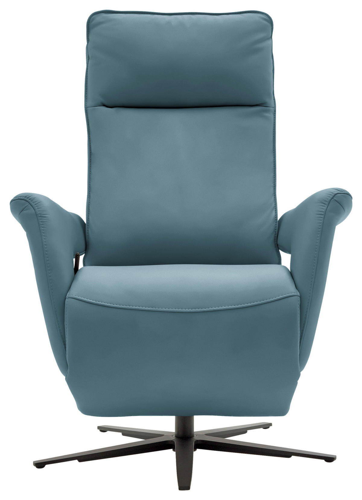 RELAXSESSEL in Leder Blau  - Blau/Schwarz, Design, Leder/Metall (83/116/87cm) - Valdera