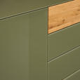 SIDEBOARD Eichefarben, Olivgrün  189/90/42 cm  - Eichefarben/Olivgrün, Design, Glas/Holz (189/90/42cm) - Novel