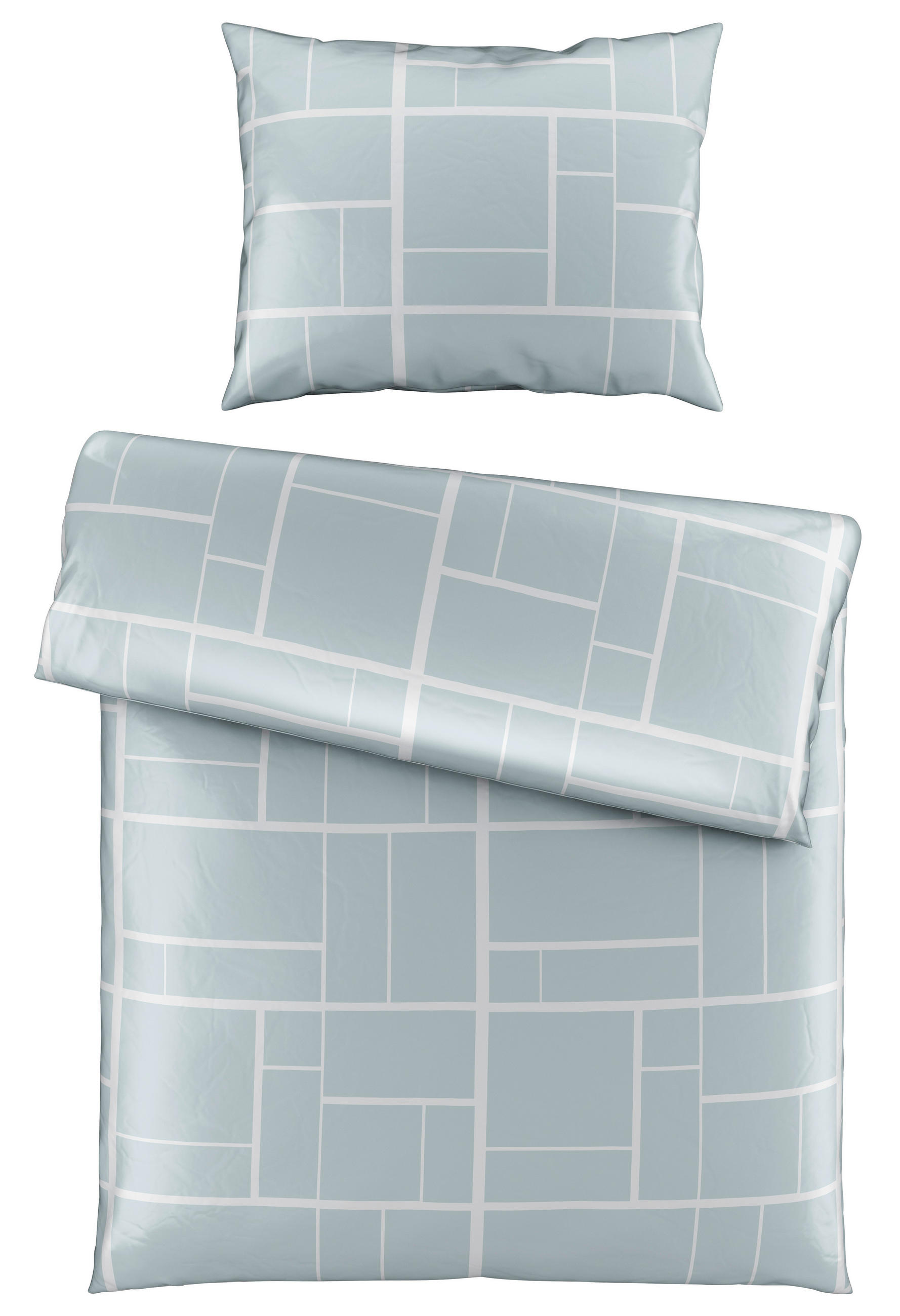 BETTWÄSCHESET Satin 160/210 cm  65 cm/100 cm  - Hellgrün, Konventionell, Textil (160/210cm) - Dieter Knoll