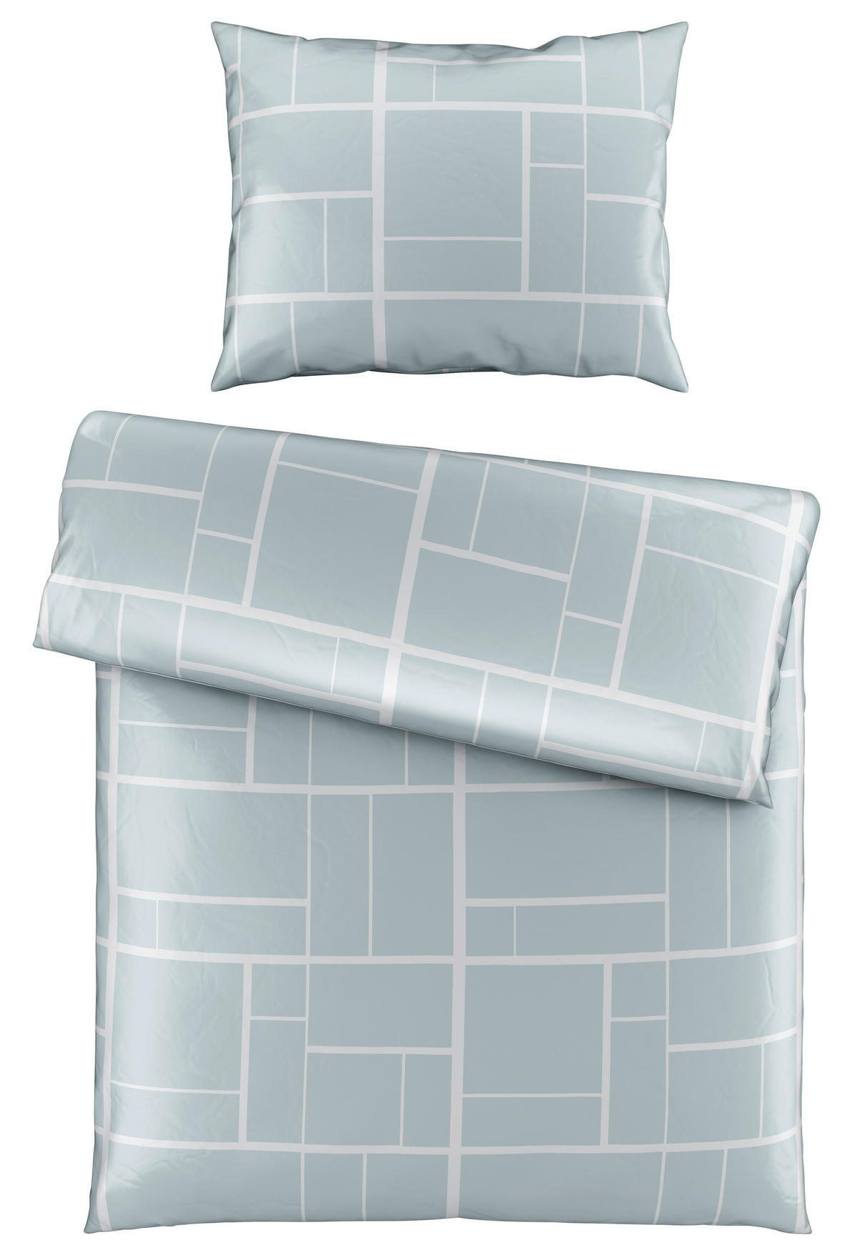 BETTWÄSCHESET Satin 160/210 cm  65 cm/100 cm  - Hellgrün, Konventionell, Textil (160/210cm) - Dieter Knoll