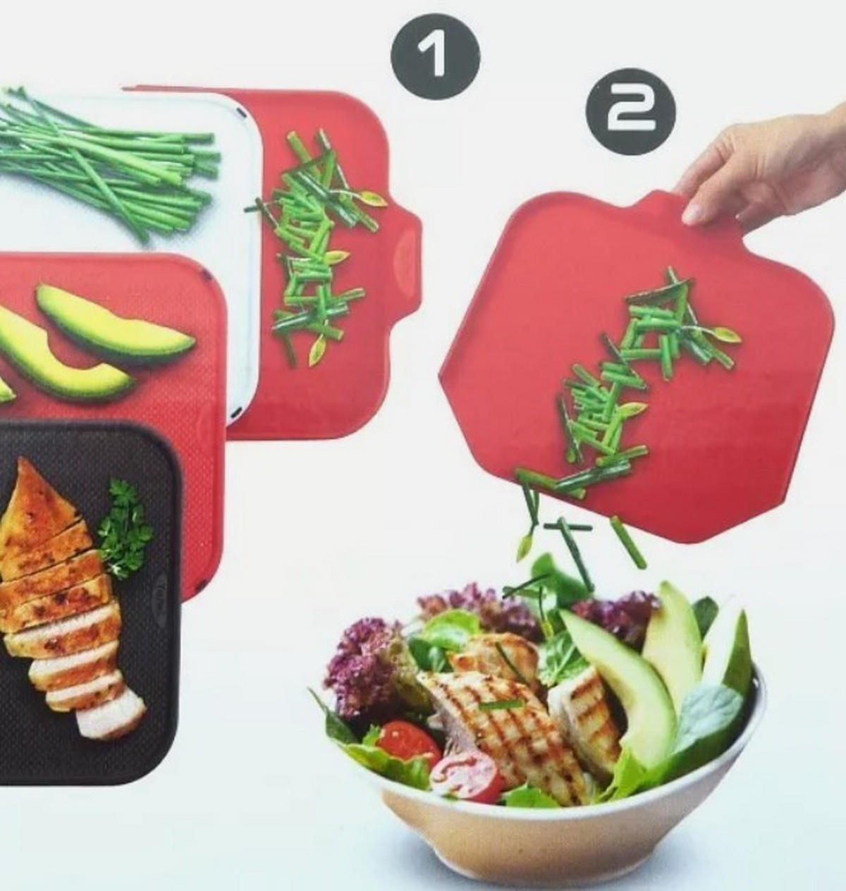 SKÄRBRÄDA SET 4 delar  34,5/23,5/7 cm    - multicolor, Design, plast (34,5/23,5/7cm) - Tefal