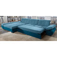 ECKSOFA in Mikrofaser Hellblau  - Schwarz/Hellblau, Design, Textil/Metall (341/204cm) - Xora