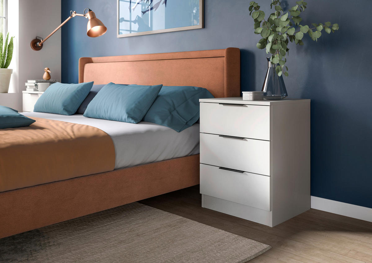 NACHTSCHRANK 45/60/40 cm  - Schwarz/Weiß, MODERN, Holzwerkstoff/Kunststoff (45/60/40cm) - MID.YOU