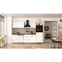 KÜCHENBLOCK 280 cm  in Eichefarben, Magnolie  - Eichefarben/Magnolie, Trend, Holzwerkstoff/Metall (280cm) - FlexWell