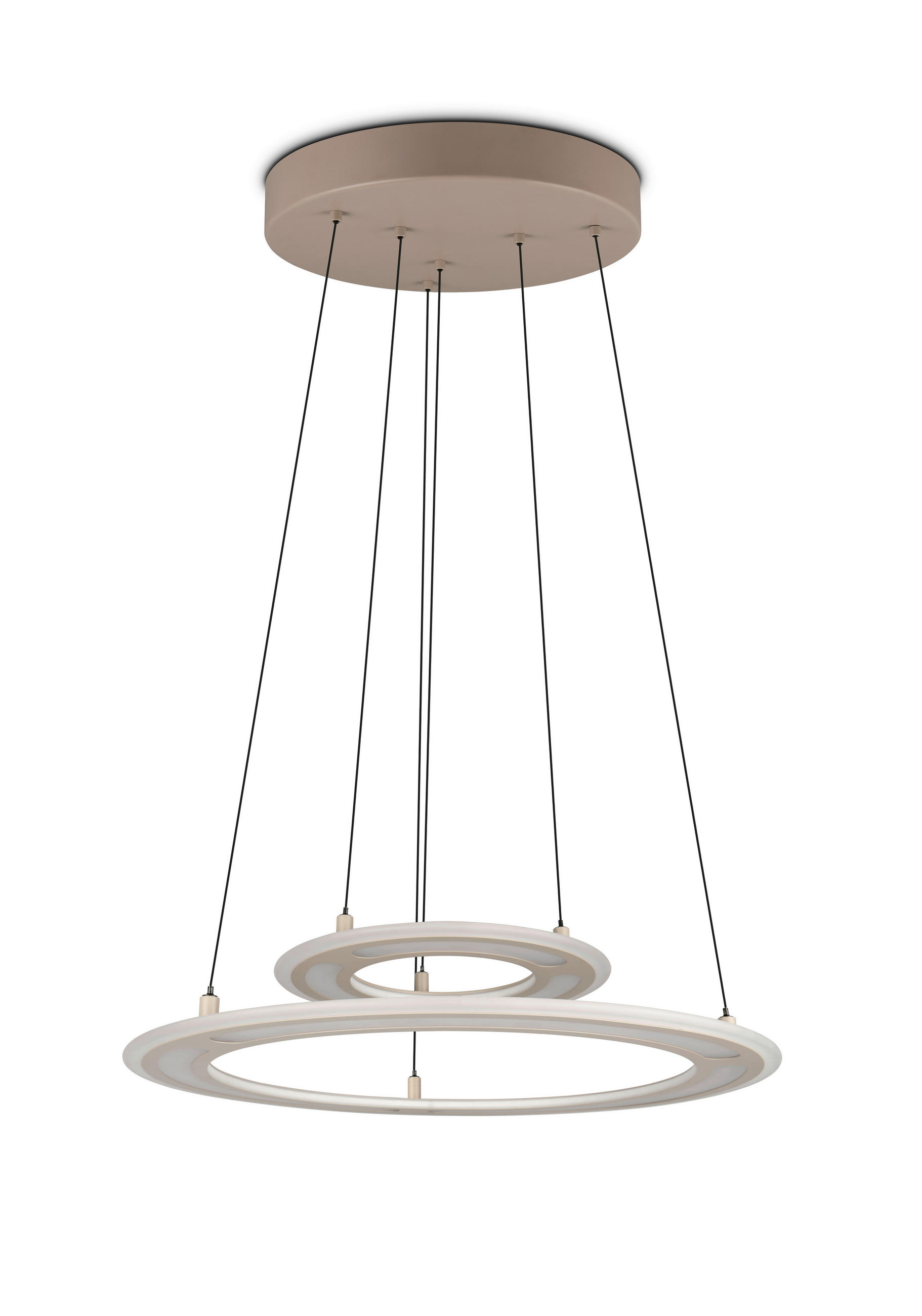 Trio Leuchten Led-Hängeleuchte Cromer Grau, Beige 200 cm