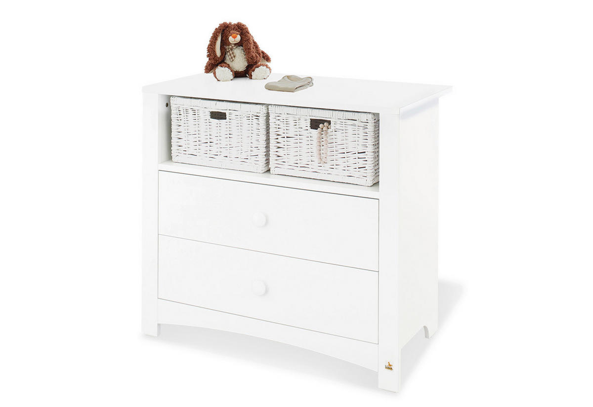 WICKELKOMMODE PINOLINO FLORENTINA 103/101/57-77 cm  - Weiß/Rosa, Trend, Holzwerkstoff/Kunststoff (103/101/57-77cm) - Pinolino