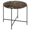 BEISTELLTISCH in Stein 52/52/40 cm  - Dunkelbraun/Schwarz, Trend, Stein/Metall (52/52/40cm)